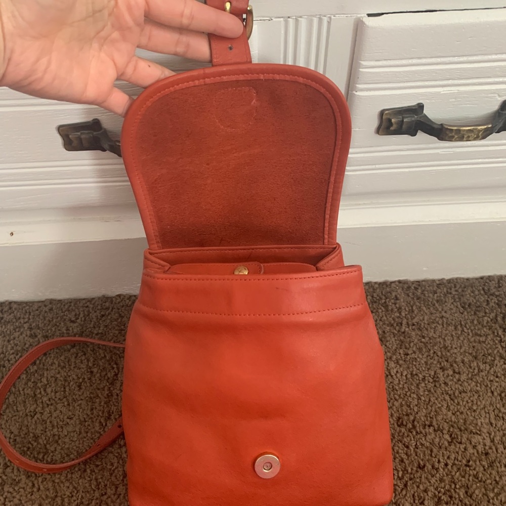 Vtg Coach 4152 red Leather Backpack - Picture 6 of 10